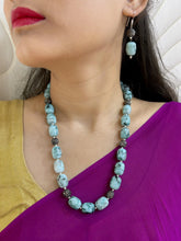 Designer Semi Precious Chalcedony Stone Beads Necklace Set - Beaded Jewelry For Women
